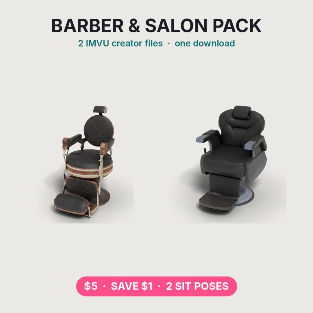 Barber & Salon Chair Pack IMVU file preview