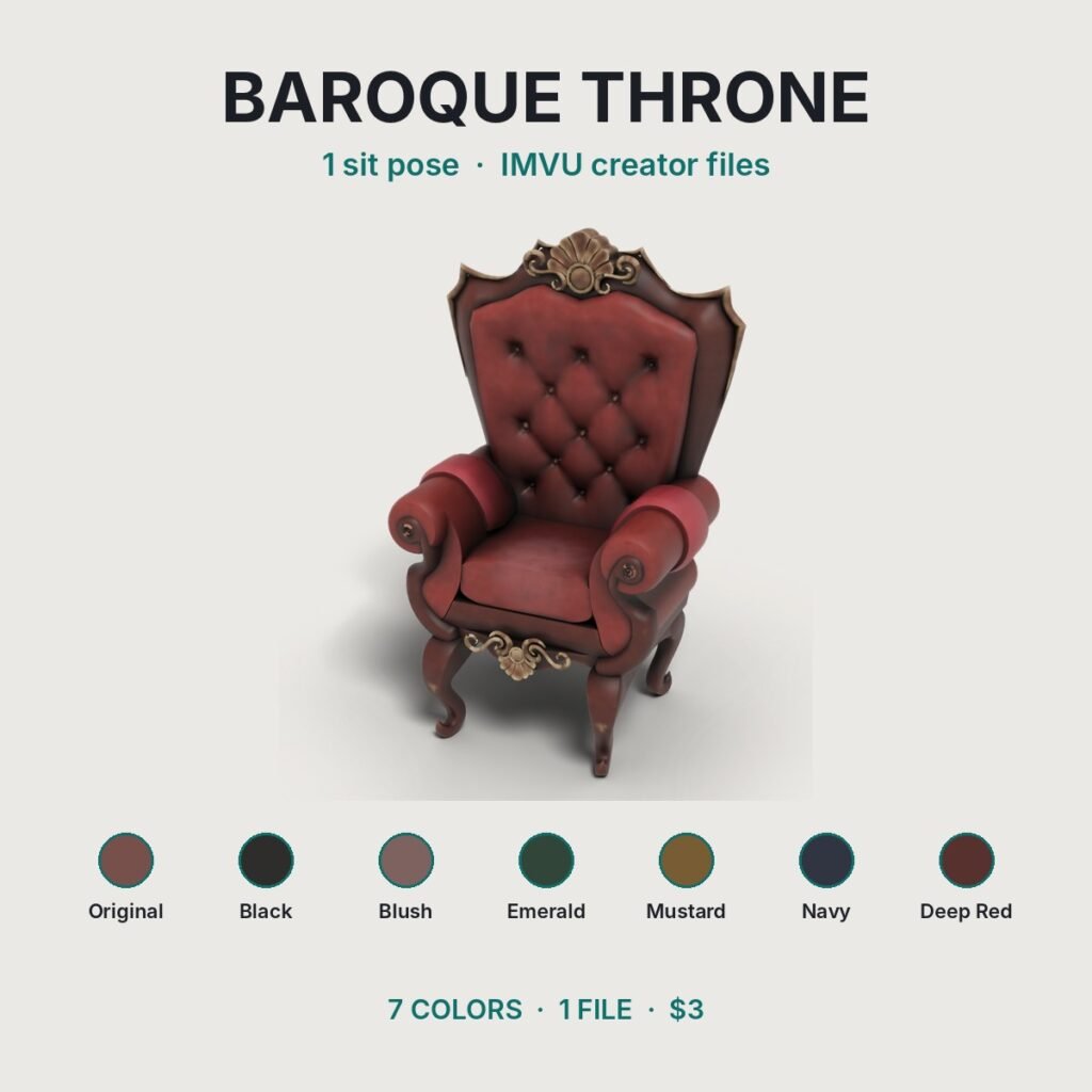 Baroque Throne Chair view 2
