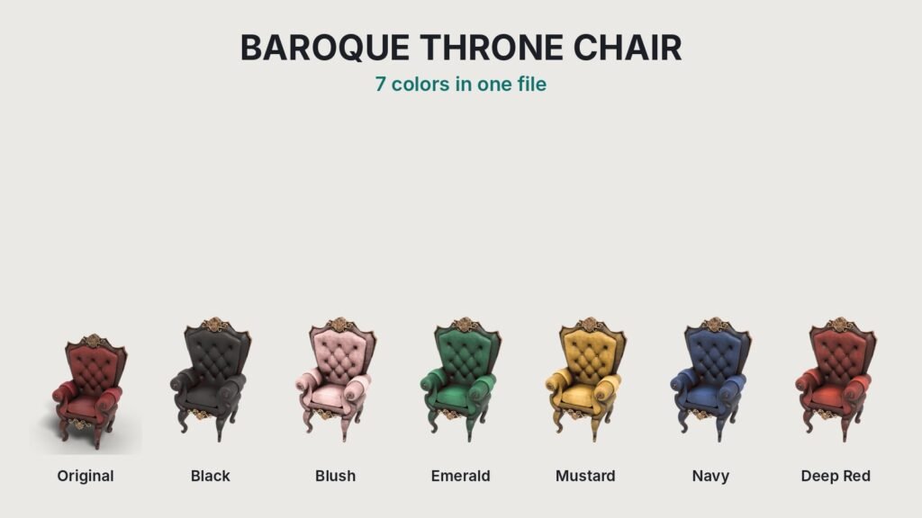 Baroque Throne Chair view 3