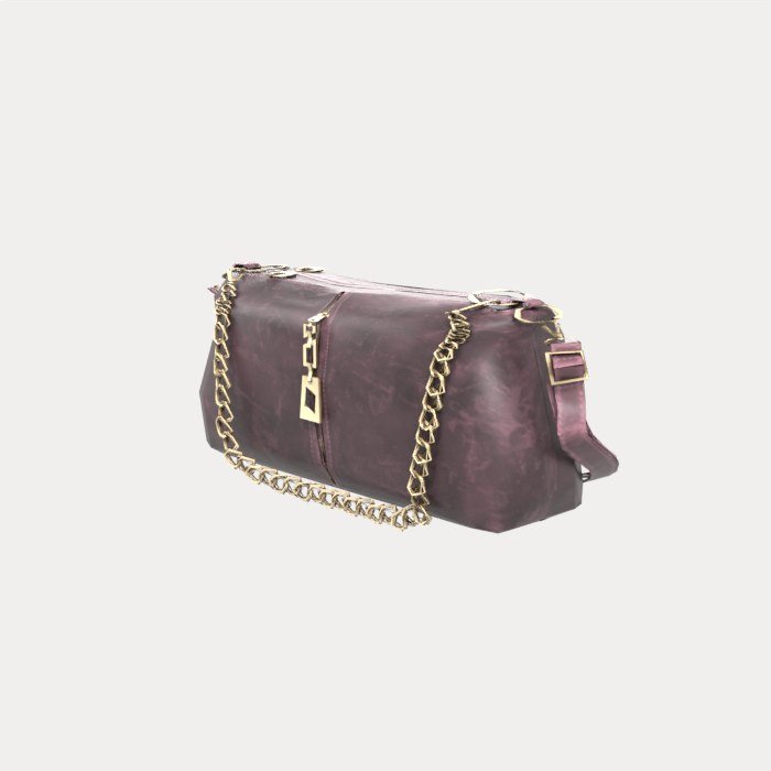Black Leather Bag with Gold Chain view 10