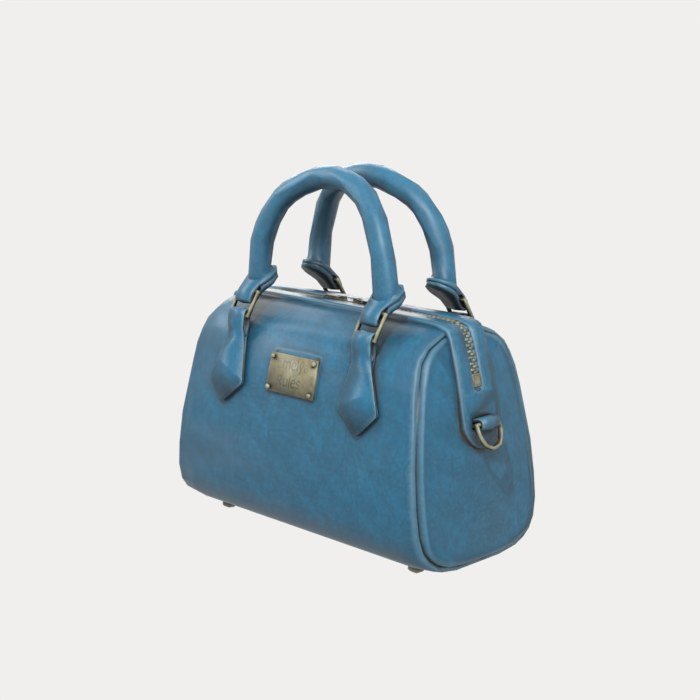 Blue Leather Bowling Bag view 3