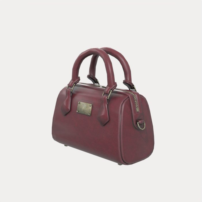 Blue Leather Bowling Bag view 7