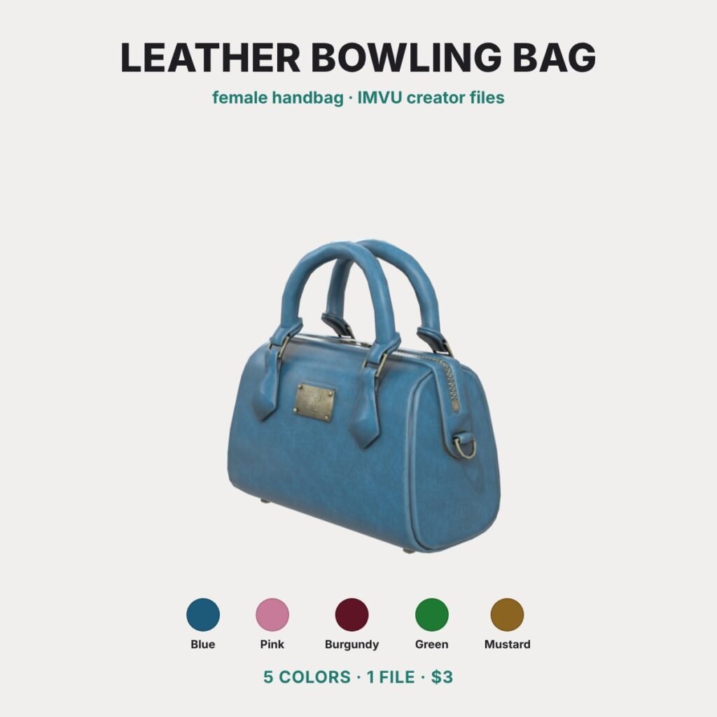 Blue Leather Bowling Bag IMVU file preview