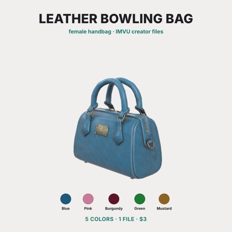 Blue Leather Bowling Bag IMVU file