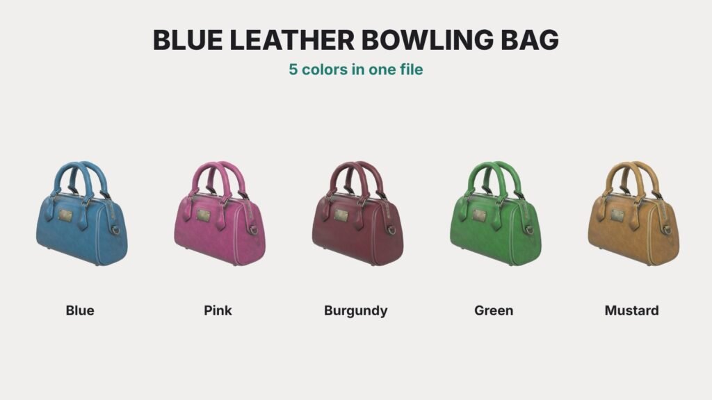 Blue Leather Bowling Bag view 10