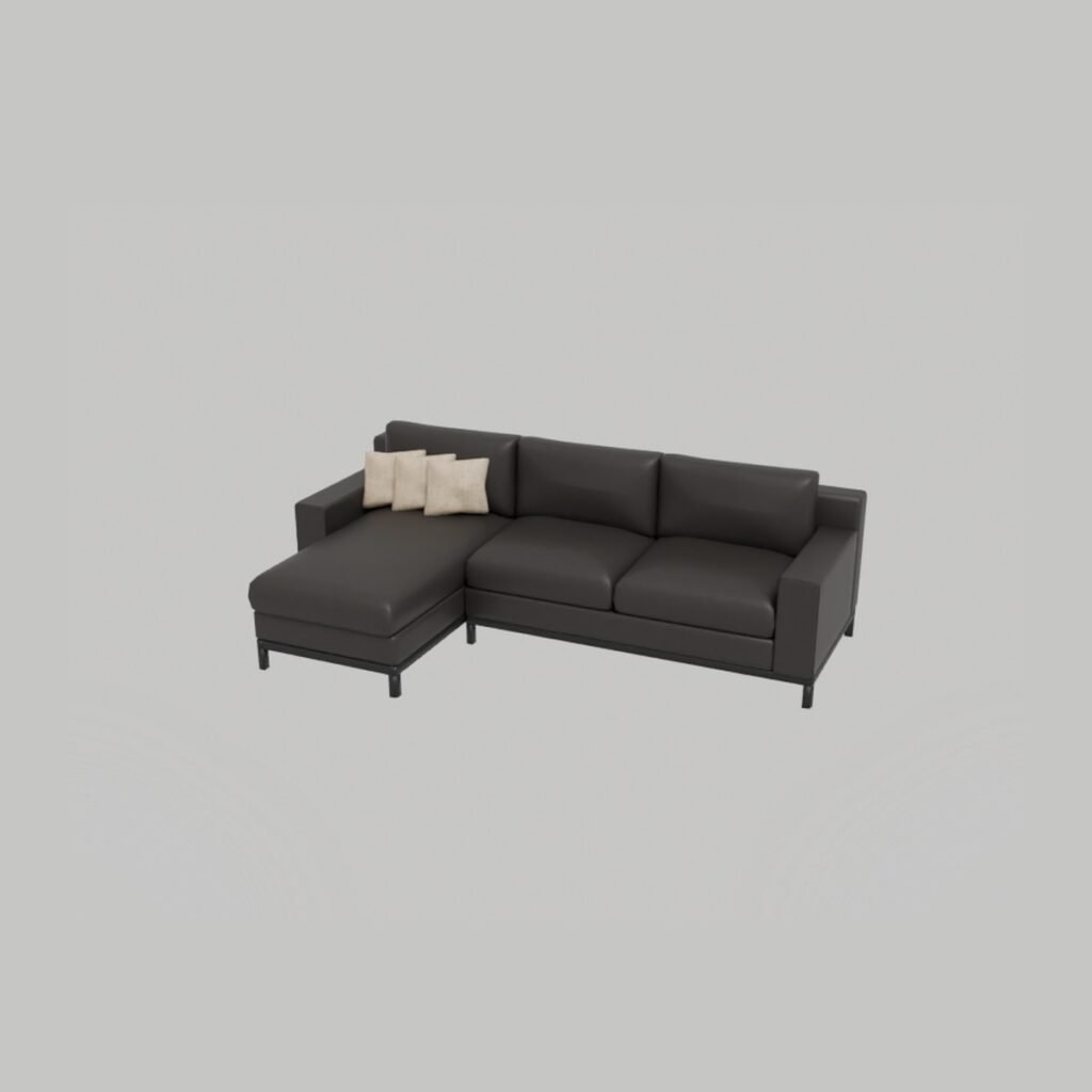 Leather Sectional Sofa with Chaise view 4