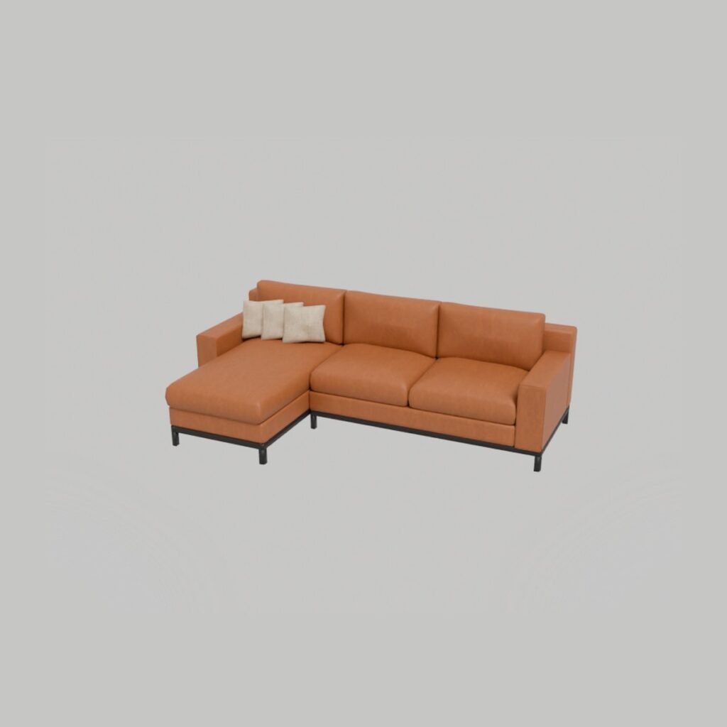 Leather Sectional Sofa with Chaise view 5
