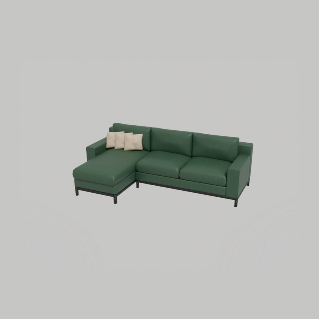 Leather Sectional Sofa with Chaise view 7