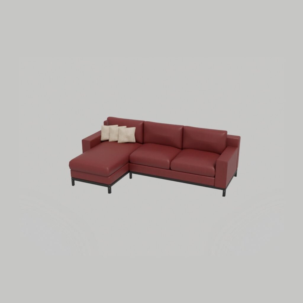 Leather Sectional Sofa with Chaise view 9