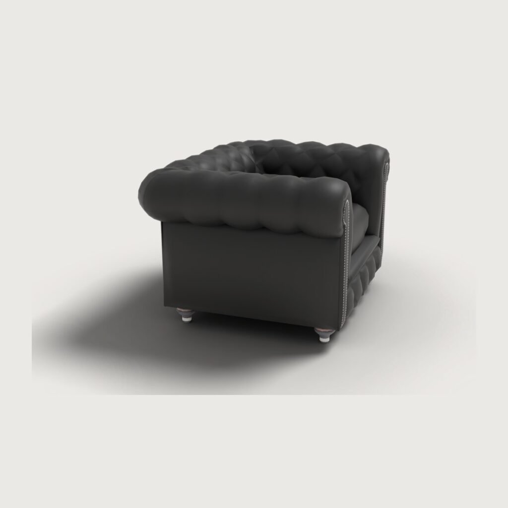 Chesterfield Leather Armchair view 3