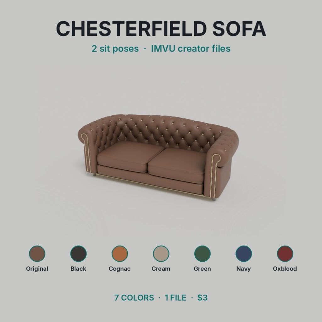 Chesterfield Tufted Sofa IMVU file preview