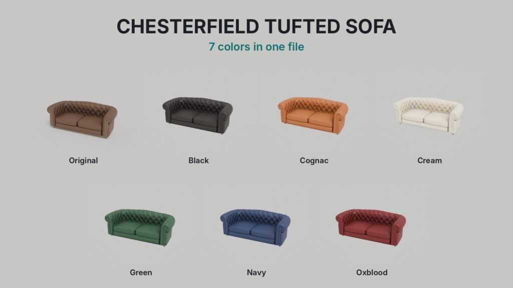 Chesterfield Tufted Sofa view 2
