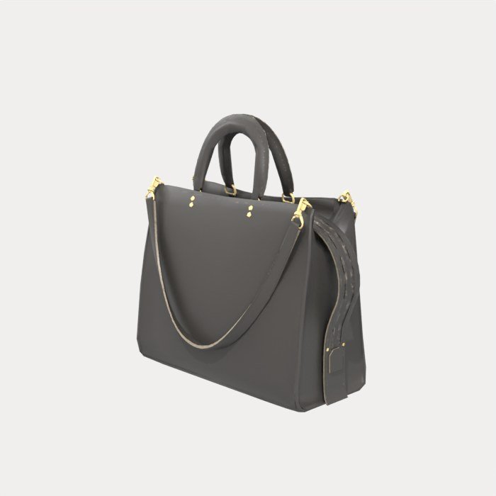 Cream Structured Leather Tote view 7