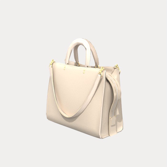 Cream Structured Leather Tote view 3