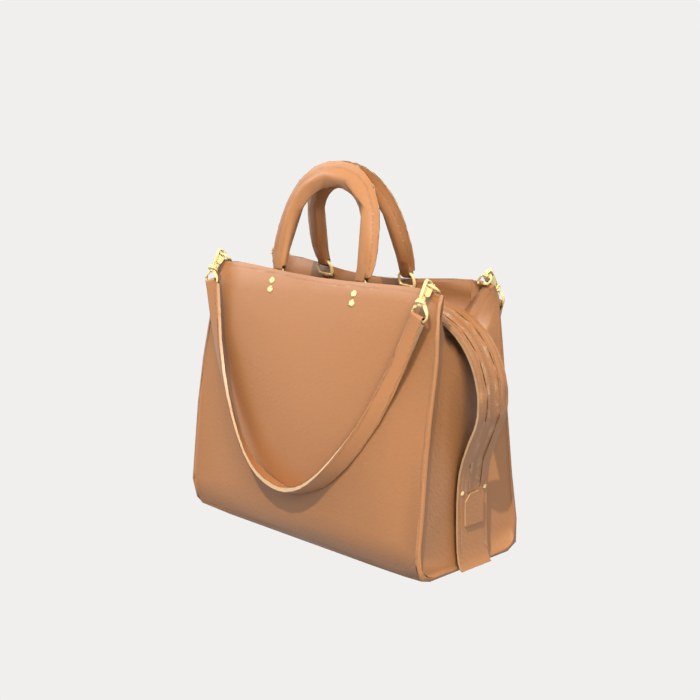 Cream Structured Leather Tote view 9