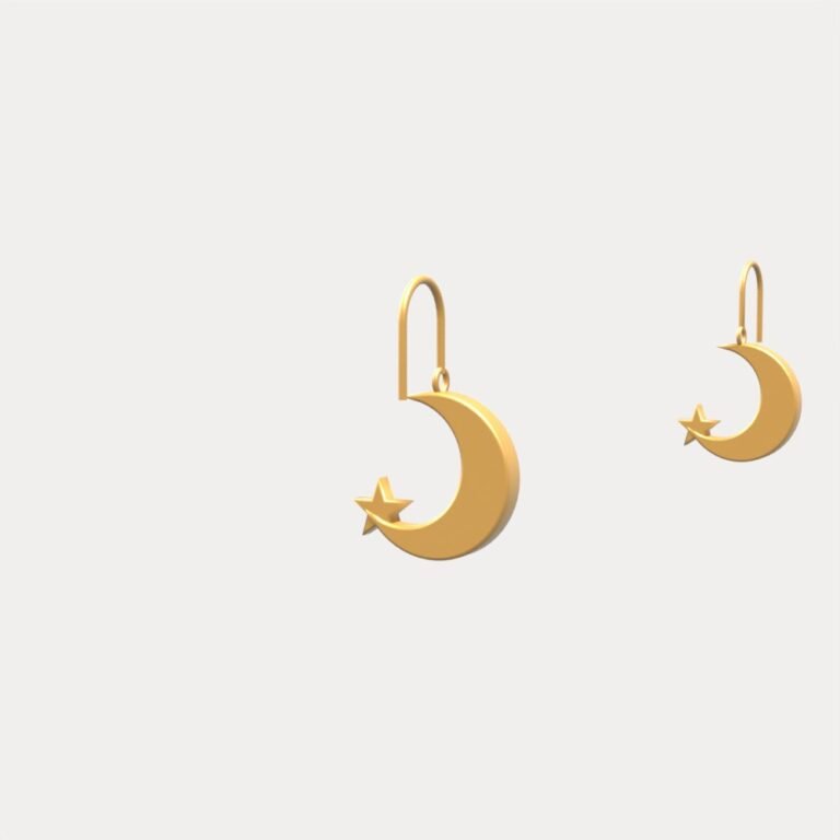 Crescent Moon & Star Earrings IMVU file