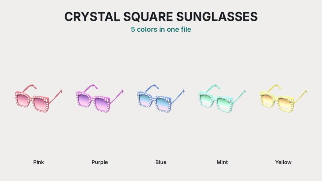 Crystal Square Sunglasses view 2