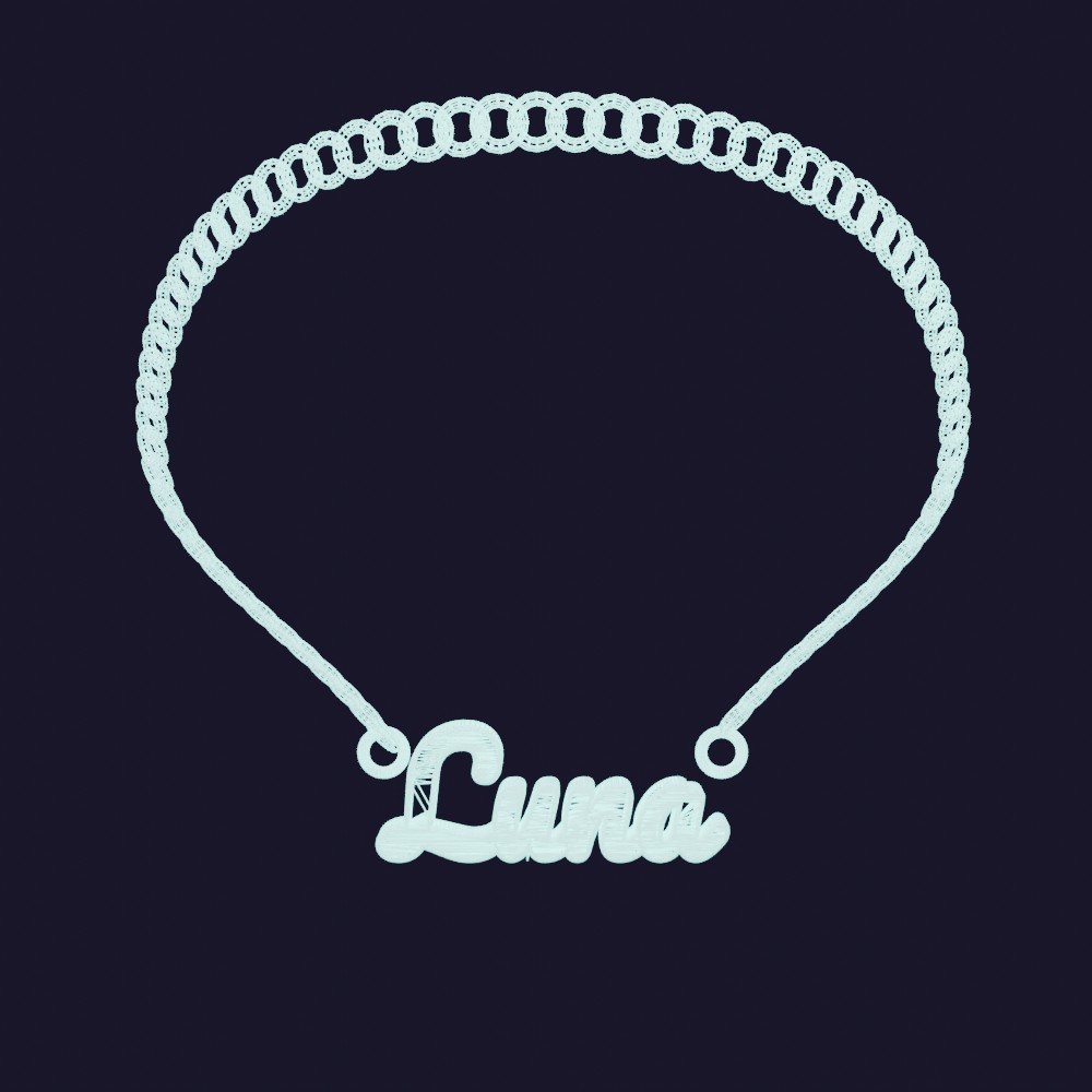 Name necklace wireframe in Blender