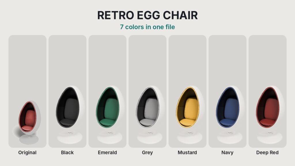 Retro Egg Chair view 3