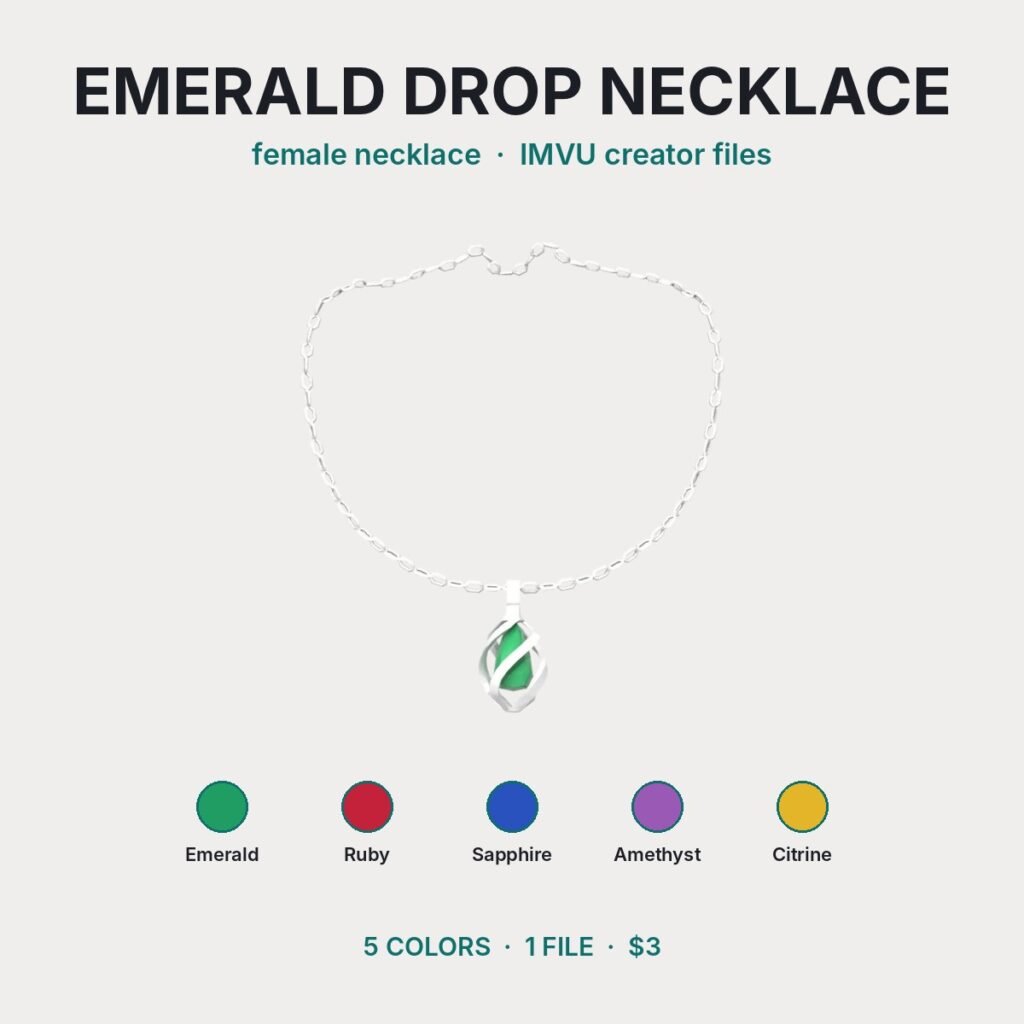 Emerald Drop Necklace IMVU file preview