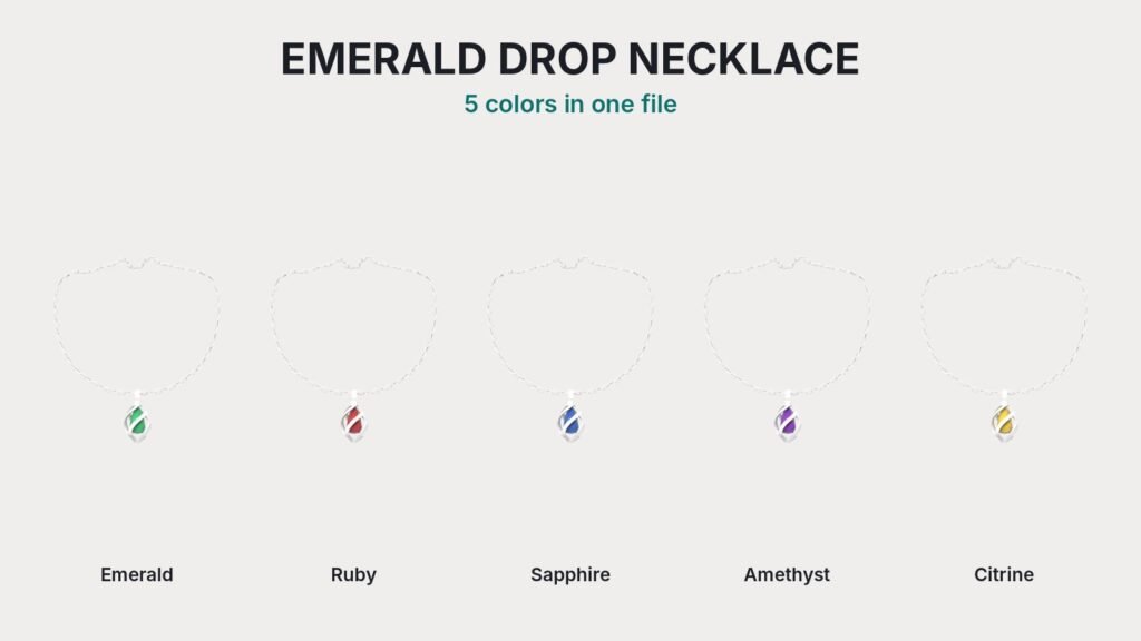 Emerald Drop Necklace view 2