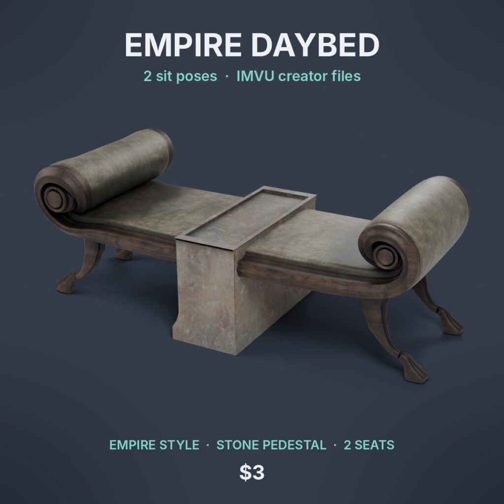 Empire Style Daybed IMVU file preview