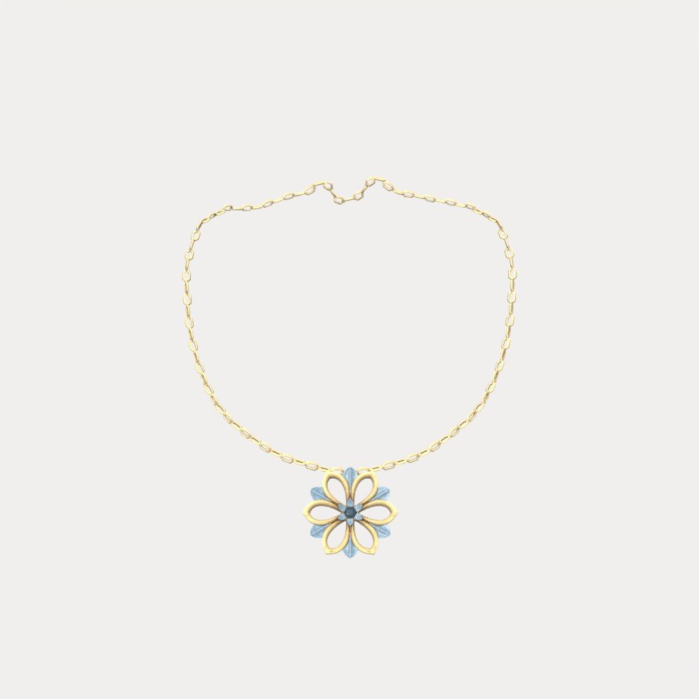 Enamel Flower Necklace view 10