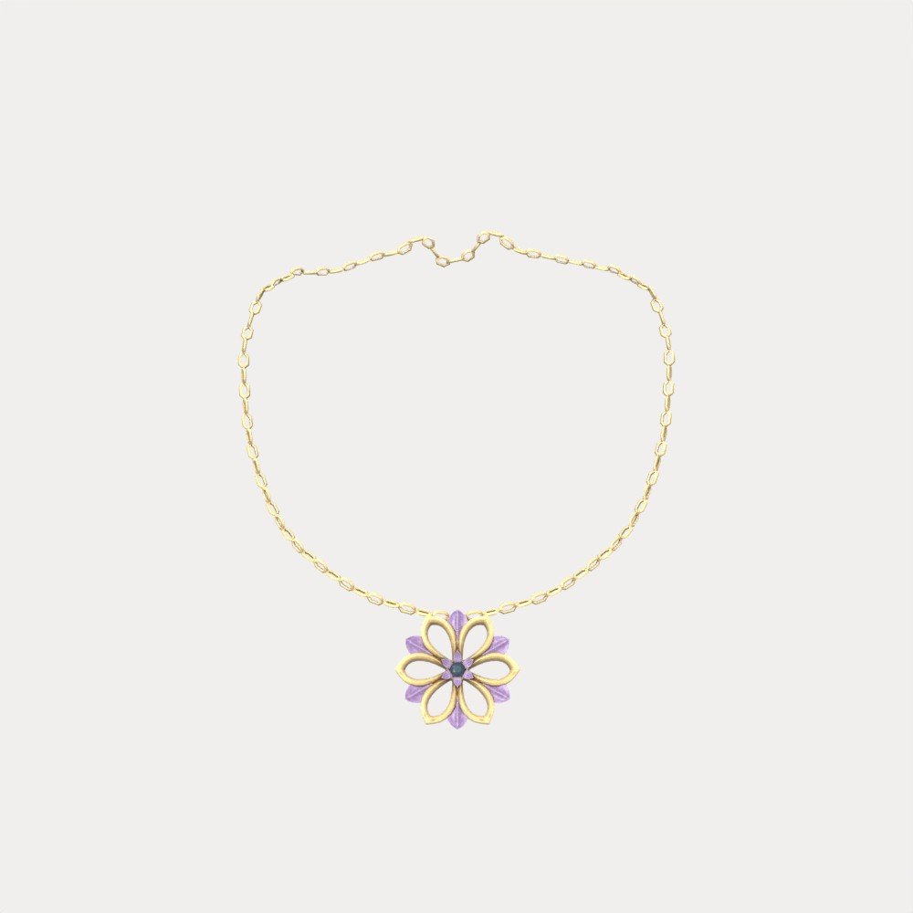 Enamel Flower Necklace view 9