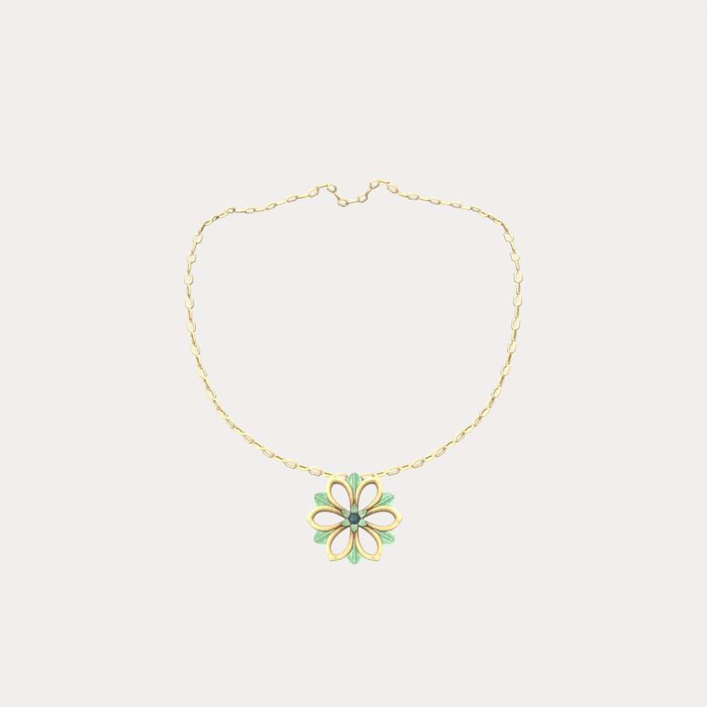 Enamel Flower Necklace view 7