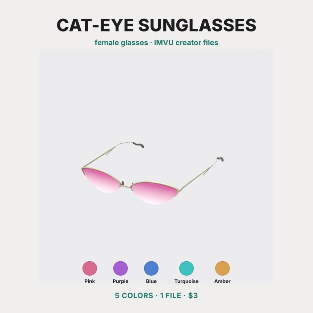 Gold Cat-Eye Sunglasses IMVU file preview