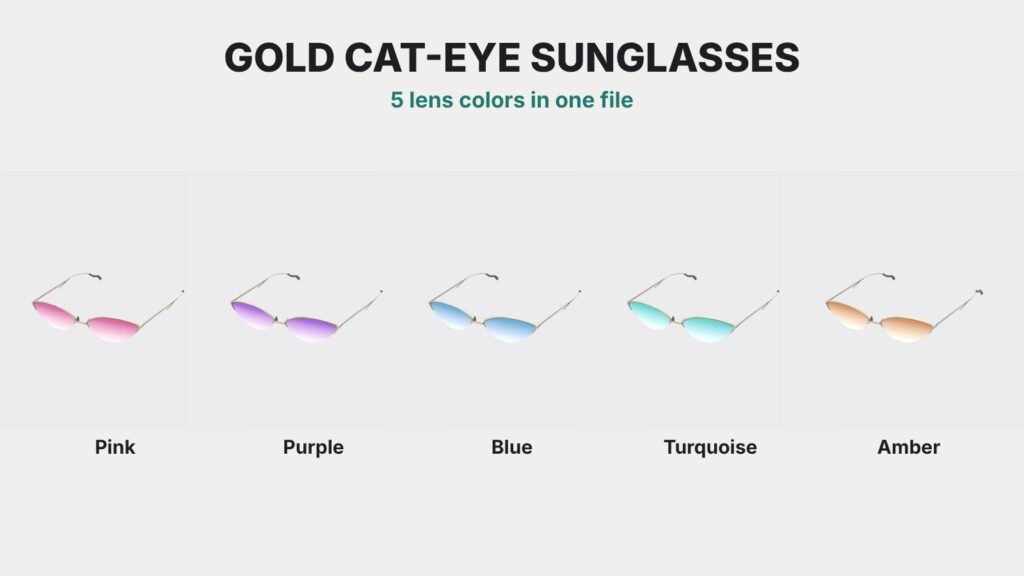 Gold Cat-Eye Sunglasses view 11