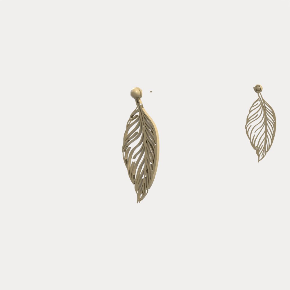 Gold Leaf Drop Earrings view 10