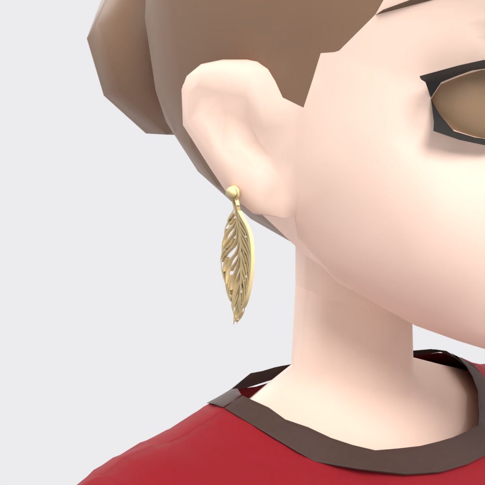Gold Leaf Drop Earrings view 5