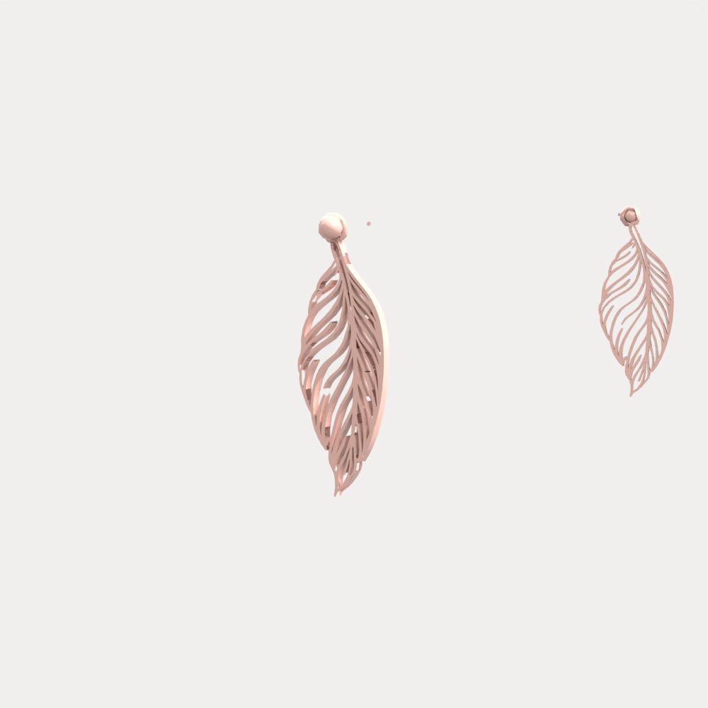 Gold Leaf Drop Earrings view 8