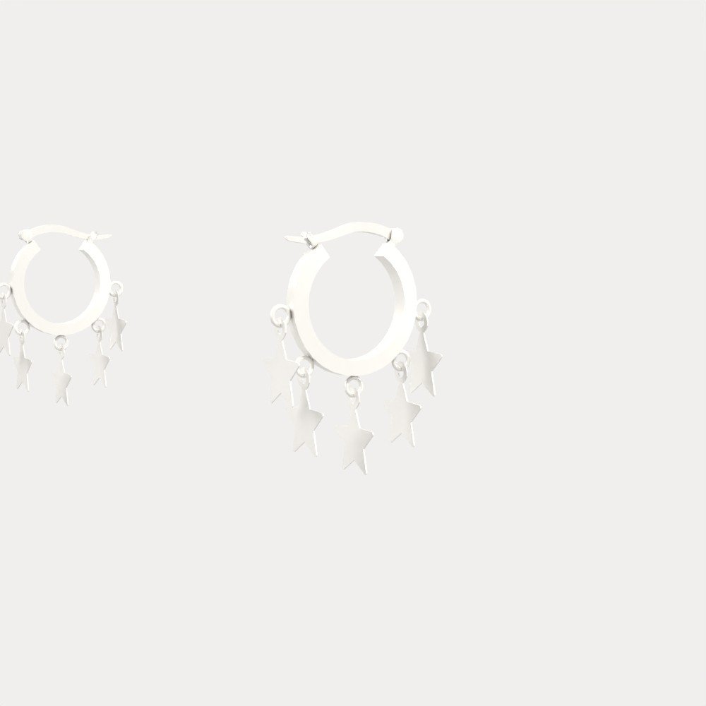 Gold Star Hoop Earrings view 5