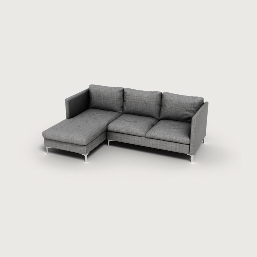 Grey L-Shaped Sofa view 2