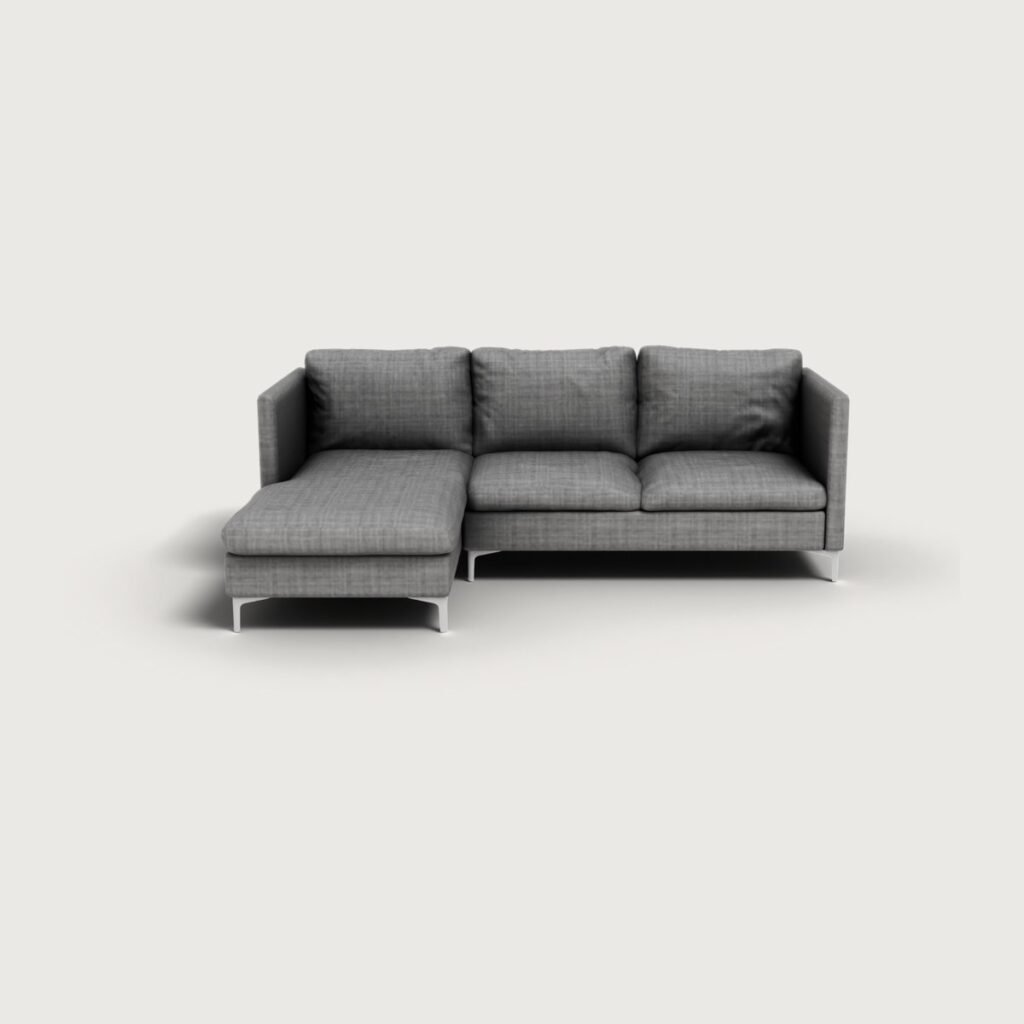 Grey L-Shaped Sofa view 4