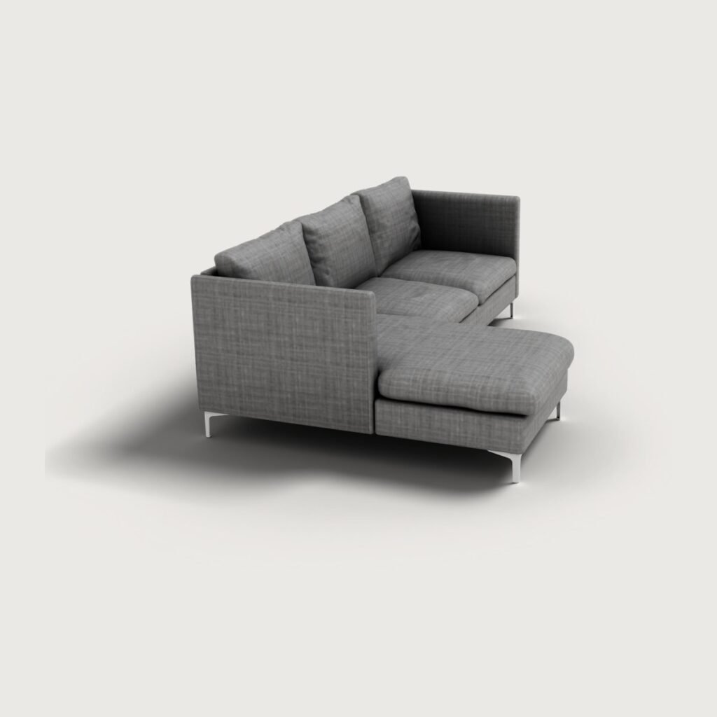 Grey L-Shaped Sofa view 3