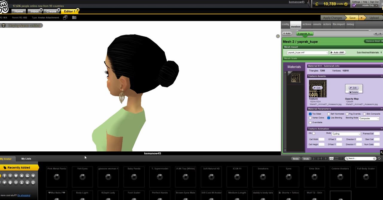 IMVU Create Mode, lesson 4 step 5: Check the earlobe from every side