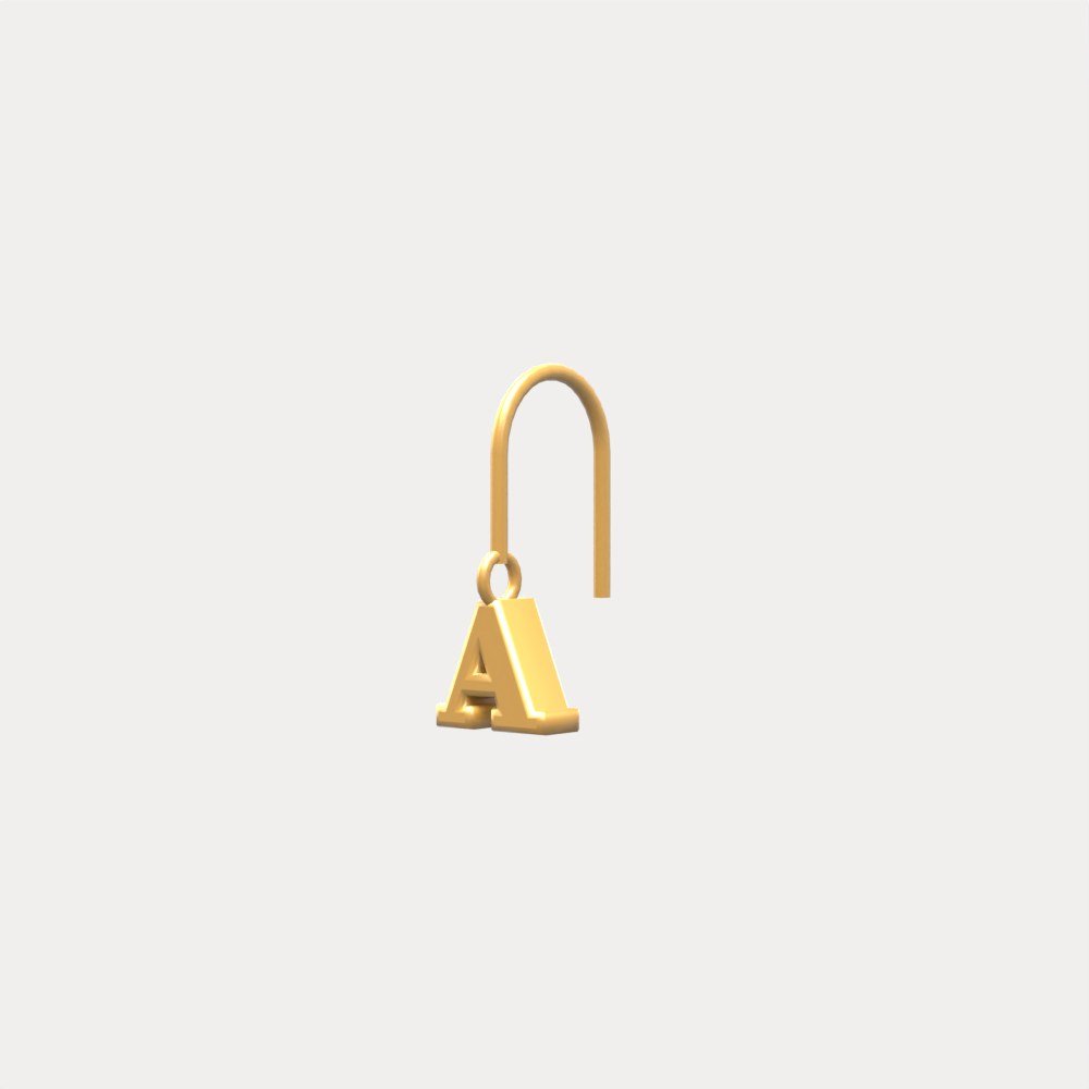 Initial Letter Drop Earrings (A–Z) view 3