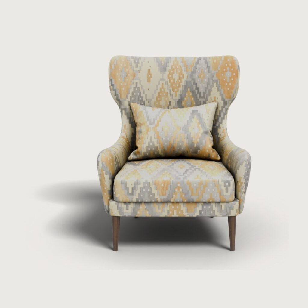 Kilim Pattern Wingback Chair view 4