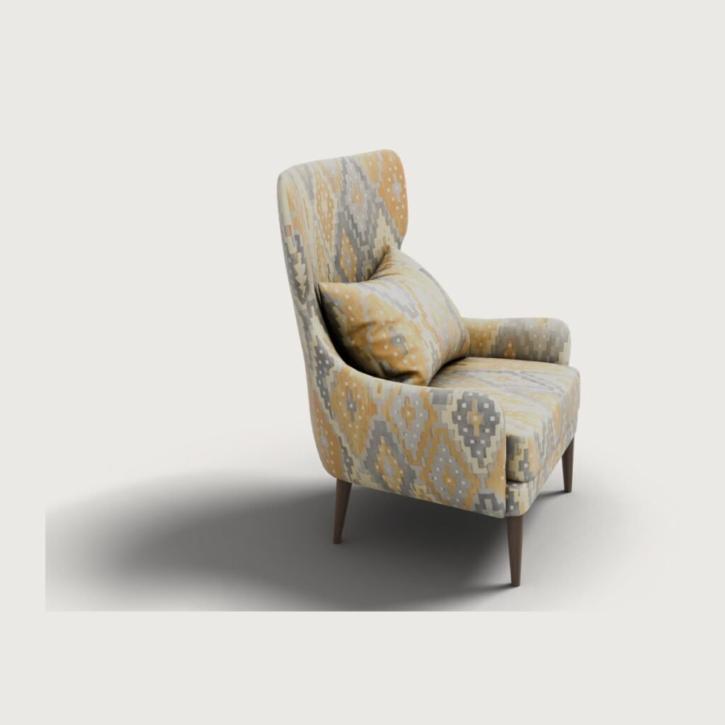 Kilim Pattern Wingback Chair view 3