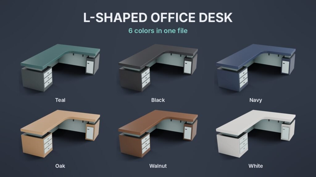 L-Shaped Office Desk view 2