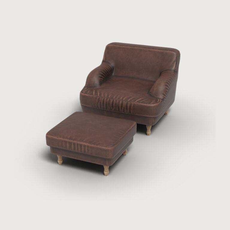 Leather Armchair with Ottoman IMVU file