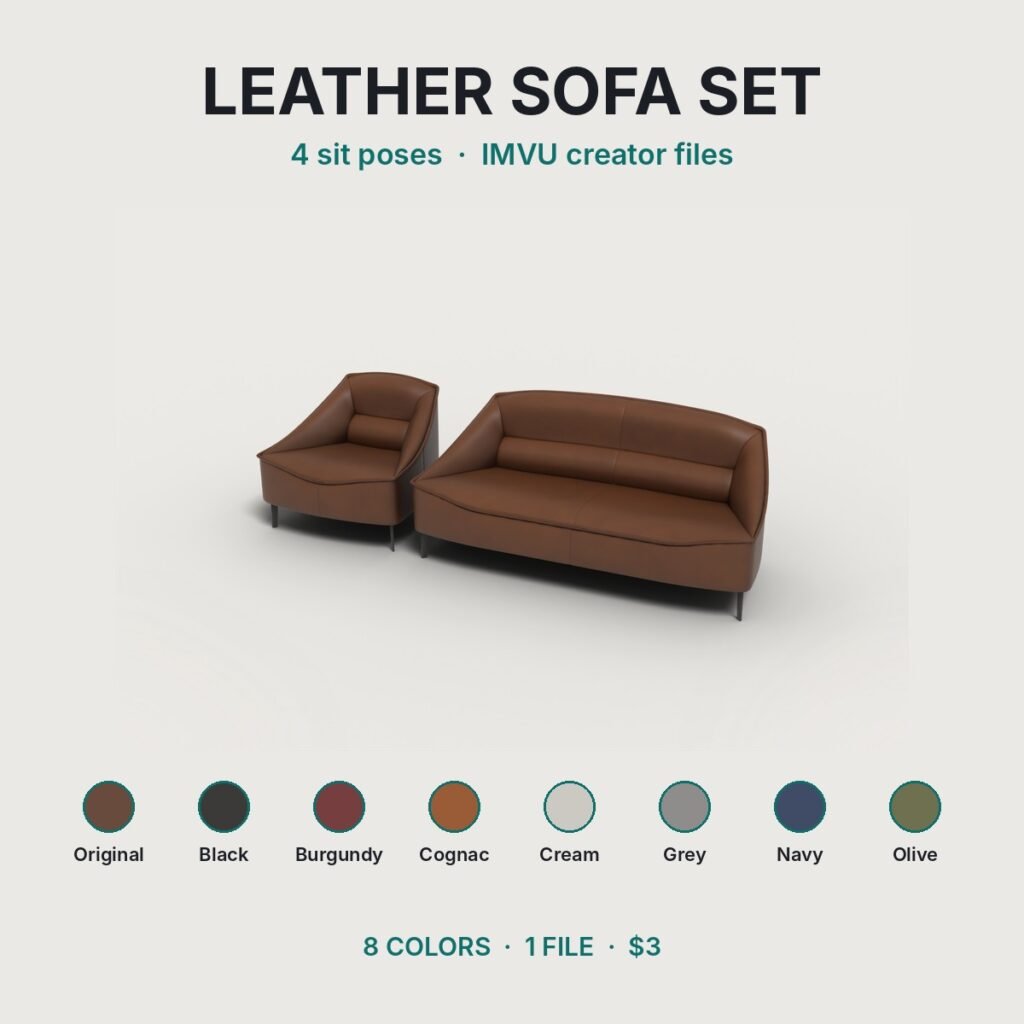 Leather Sofa and Armchair Set IMVU file preview