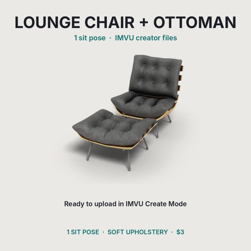 Lounge Chair with Ottoman IMVU file preview