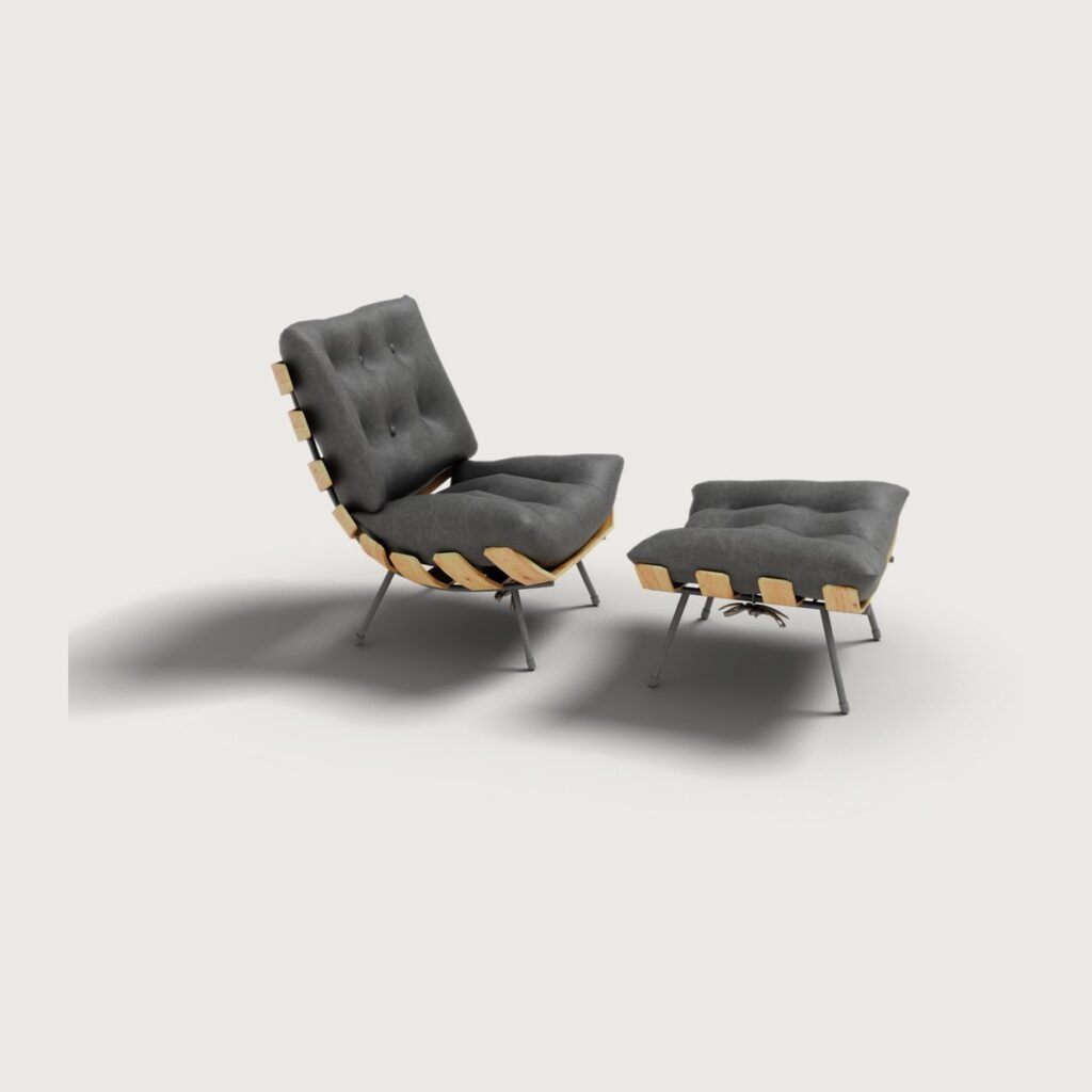Lounge Chair with Ottoman view 3