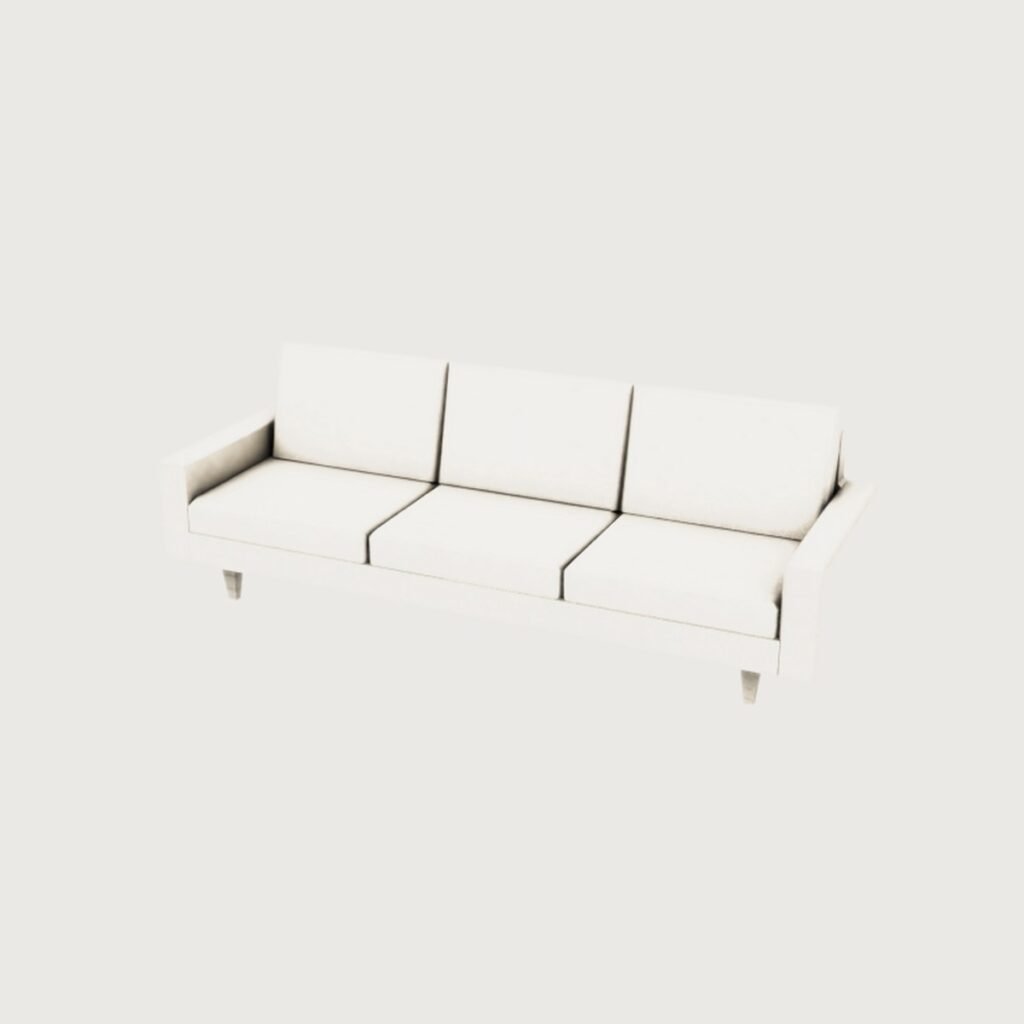 Midcentury Blue Sofa view 7