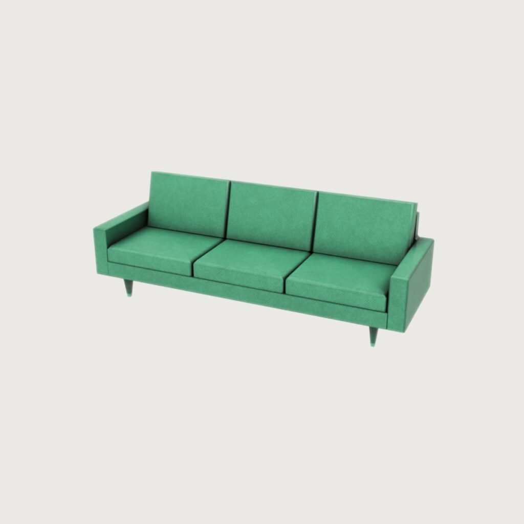 Midcentury Blue Sofa view 8