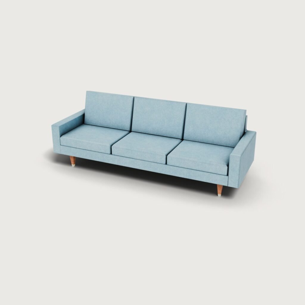 Midcentury Blue Sofa view 3